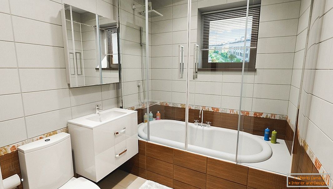 Salle de bain moderne avec une fenêtre carrée