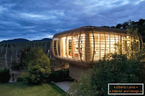 Maisons en bois insolites dans un style high-tech