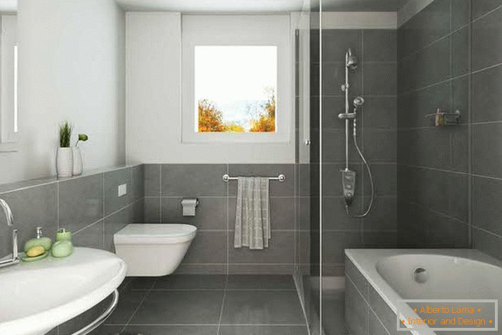 Le style Art Nouveau est doux, neutre, calme. La combinaison classique du blanc et du noir est une excellente option pour décorer une salle de bain.