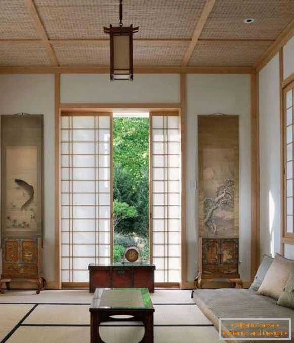Design exotique d'intérieurs dans le style ethnique du Japon