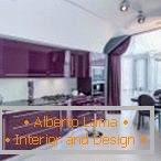 Design d'une cuisine élégante gris-violet