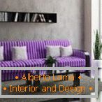 Canapé rayé violet