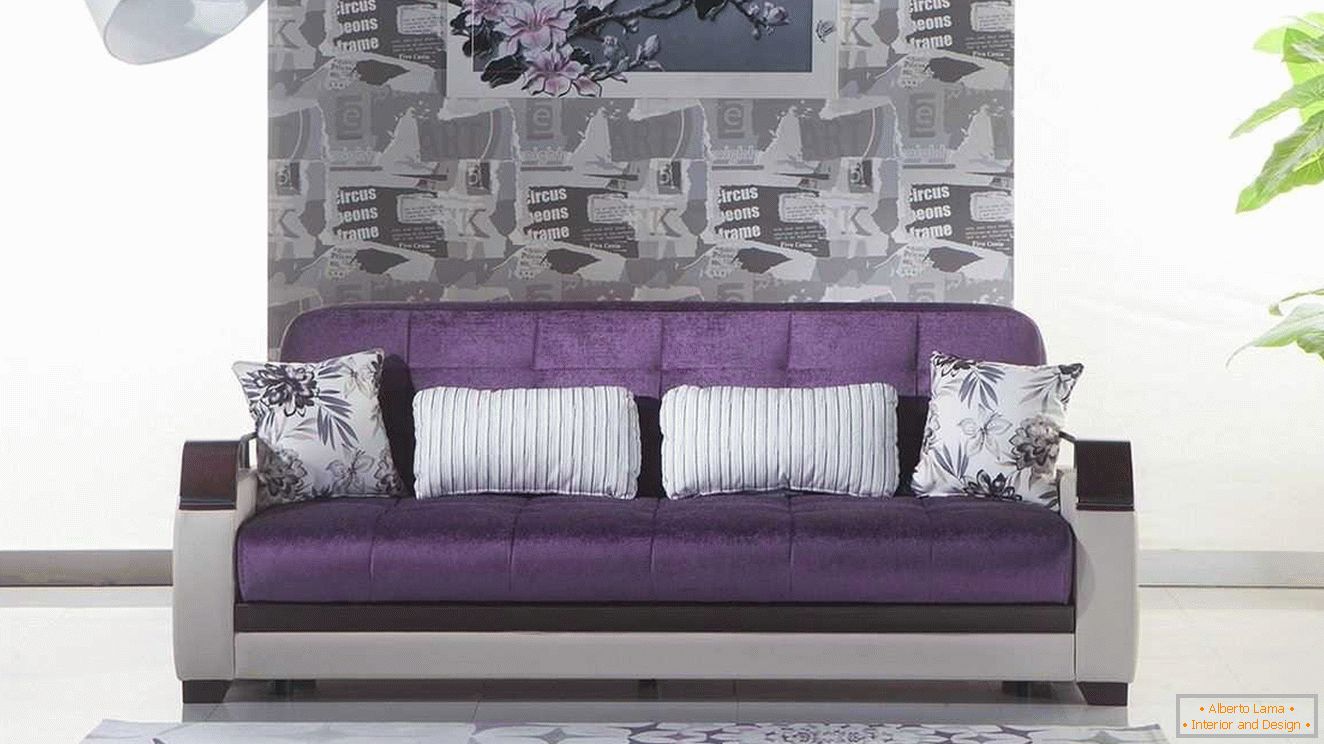 Luxueux canapé violet