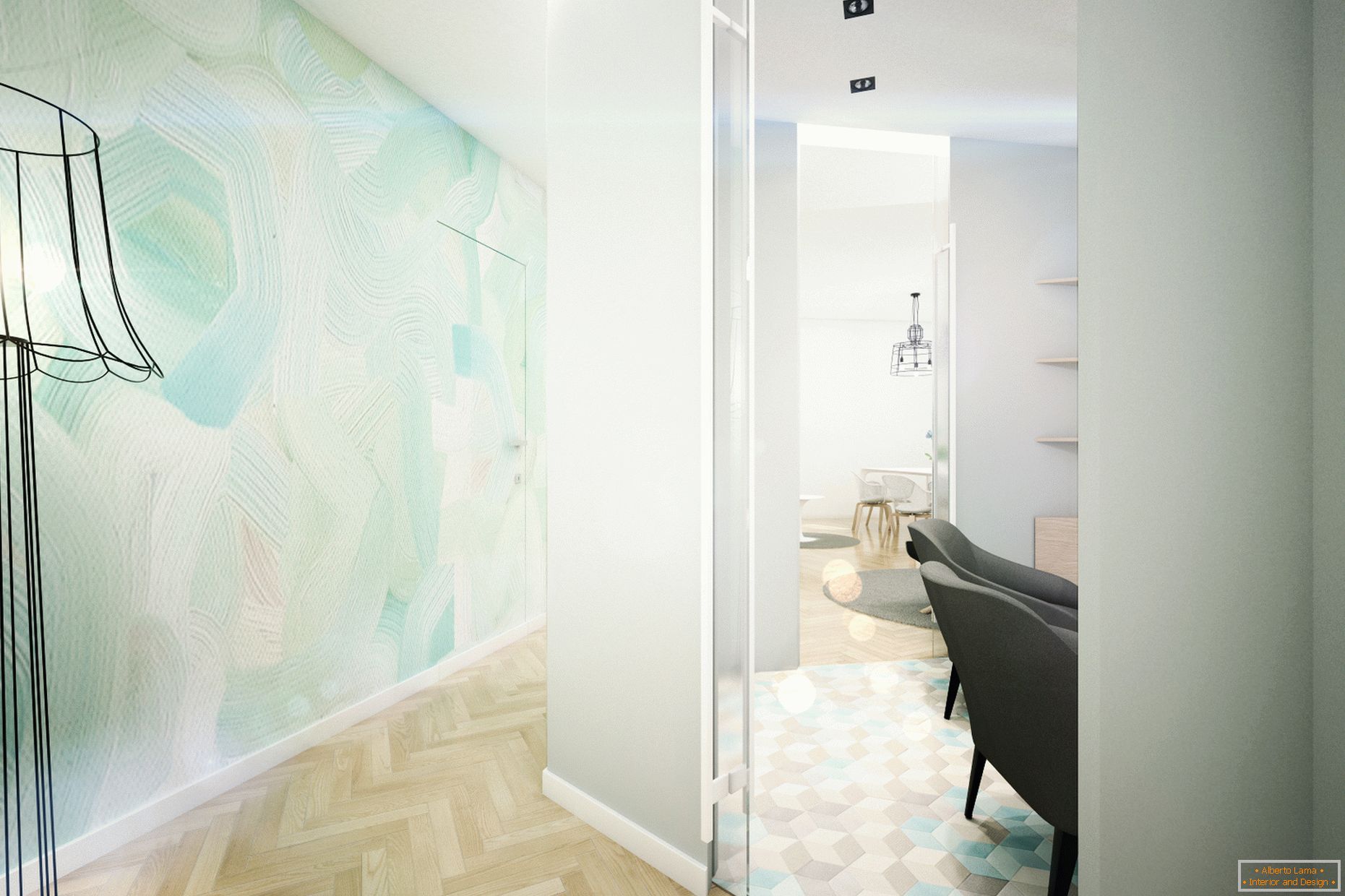 Appartement design moderne aux couleurs pastel