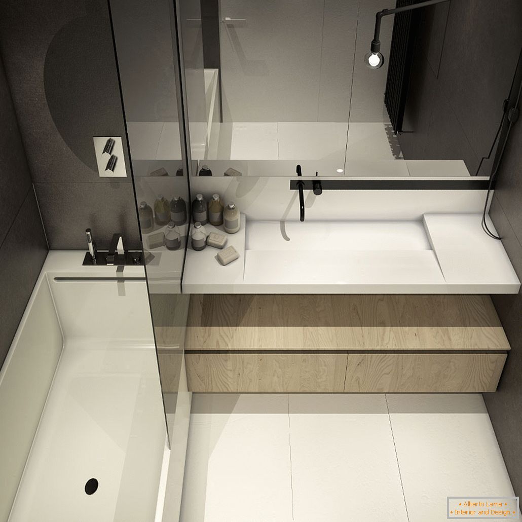 Design de salle de bain pour un petit appartement de style loft - фото 2