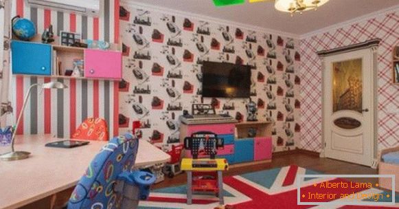 intérieur d'une chambre d'enfants для мальчика в лондонском стиле
