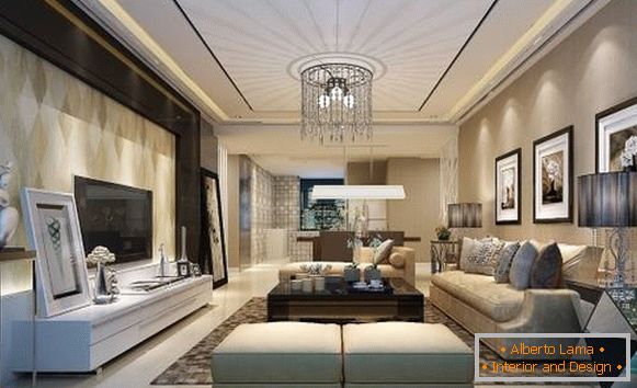 Salon moderne dans le style du luxe