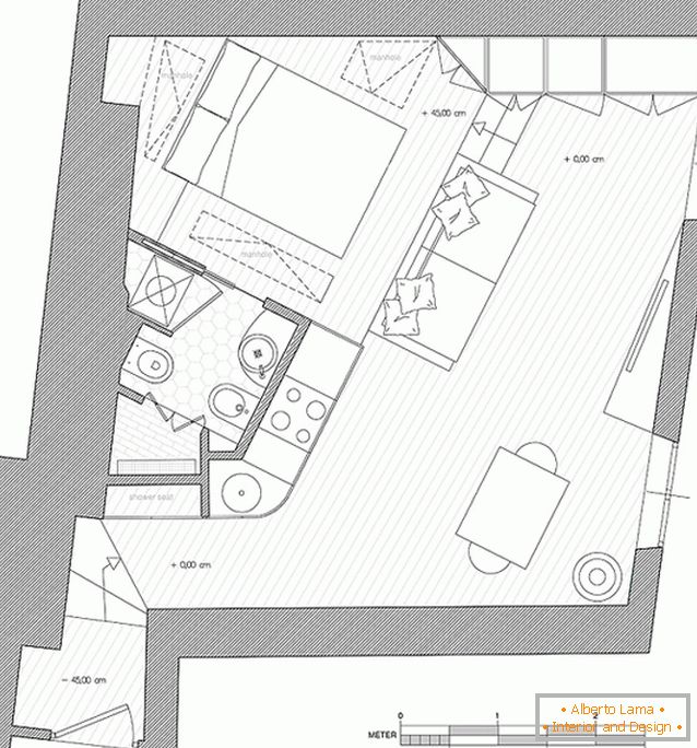 Disposition de l'appartement de Archifacturing Design Studio