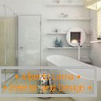 Design de salle de bain en couleur blanche