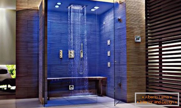 Salle de bain dans un style high-tech - photo d'intérieur