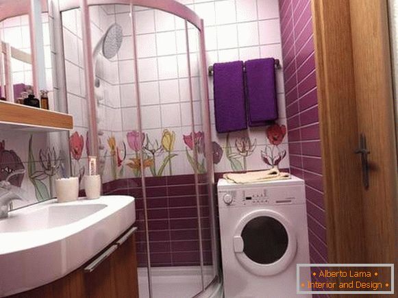 conception d'une salle de bain dans un hruschevka avec une machine à laver, photo 30