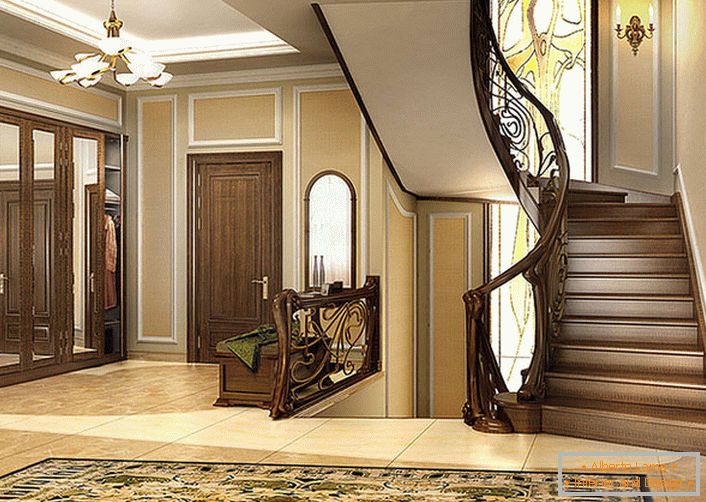Une combinaison élégante de lignes douces et de chaleur du bois naturel est la caractéristique principale du style moderne. L'escalier et l'intérieur de la maison en ont l'air. 