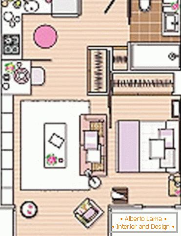 L'aménagement d'un petit appartement d'une pièce
