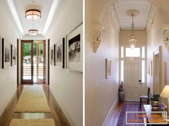Petit couloir étroit - design et photo dans des maisons privées