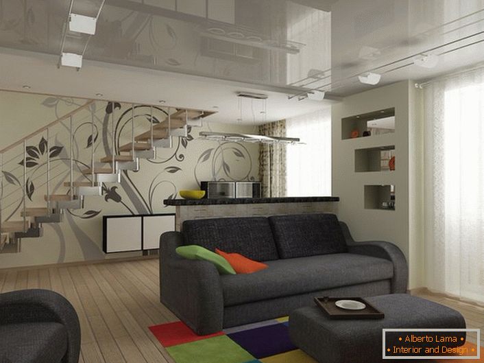 Escalier en métal - une excellente option pour la conception d'un appartement à deux niveaux dans n'importe quel style.