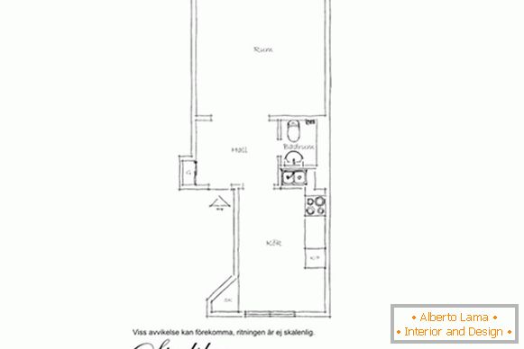 Plan d'un appartement de petites dimensions