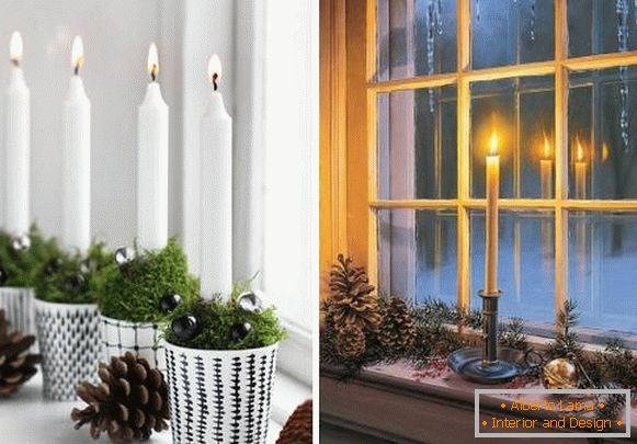 Faire un rebord de fenêtre pour la nouvelle année - bougies et bosses