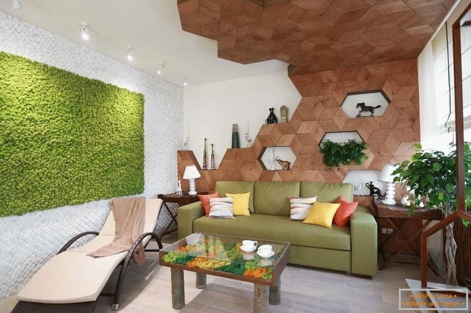Design d'intérieur de style écologique avec une combinaison de matériaux naturels