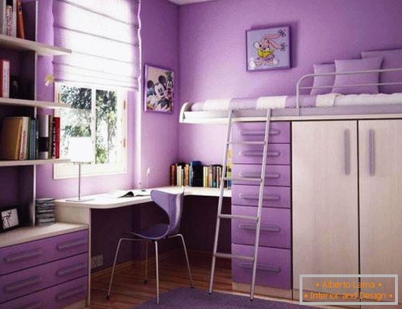 Conception d'une chambre d'enfants en violet