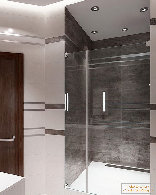 Intérieur d'une salle de bain stricte dans un appartement masculin