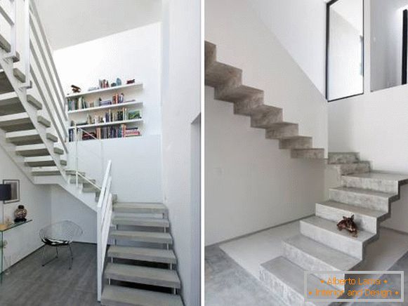 Escalier en béton dans des maisons privées - photo à l'intérieur