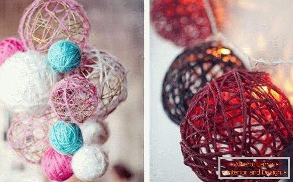 Décor de fil pour tricoter vos propres mains - idées de photos pour la maison
