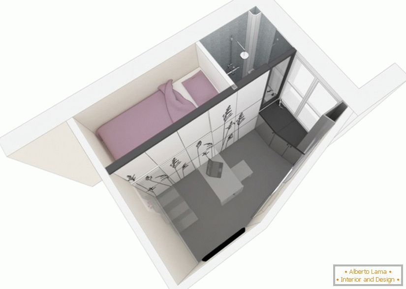 Projection 3D de l'appartement