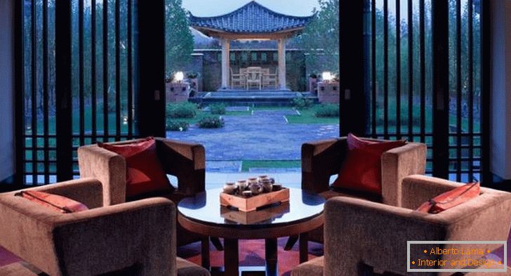 La conception du salon du Banyan Tree Lijiang