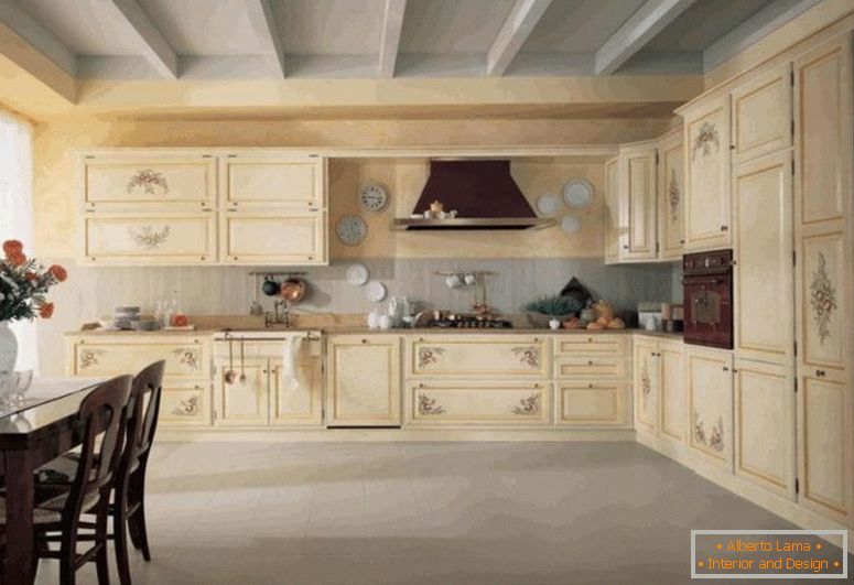 adorable-armoire-bois-pour-cuisine-design_flower-vase-the-top_wooden-ceiling-along_dining-table-jpg
