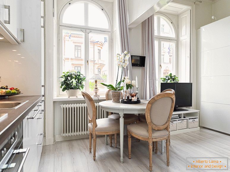 Design d'intérieur d'un appartement de 22 mètres carrés de style scandinave