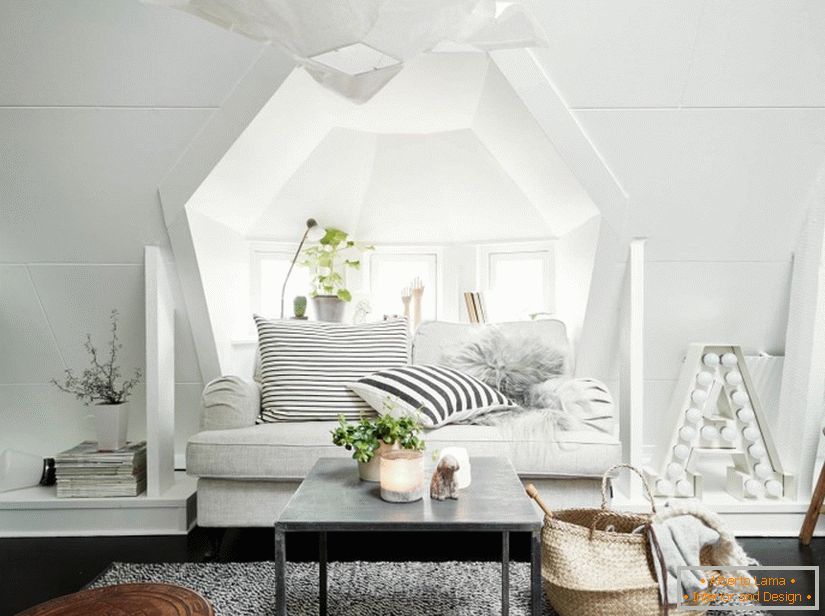 Design d'intérieur sur la maison de lit en Suède