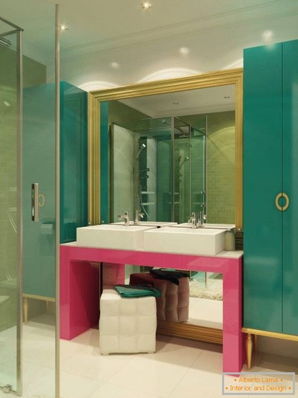 Palette de couleurs inhabituelle dans la salle de bain 2015