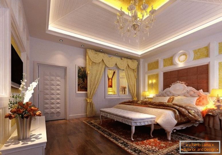 luxueux-maître-chambre-design-avec-bois-plafond-plafond