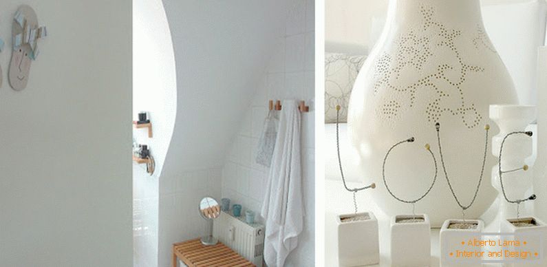 Éléments de salle de bain et de décoration de couleur blanche