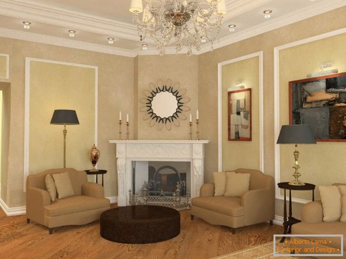 Chambre d'hôtes de style néoclassique dans une grande maison de campagne d'un homme d'affaires français prospère.