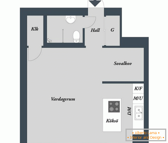 Plan d'un petit appartement de luxe