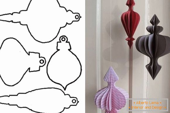 Schémas et modèles pour faire des boules de Noël à partir de papier