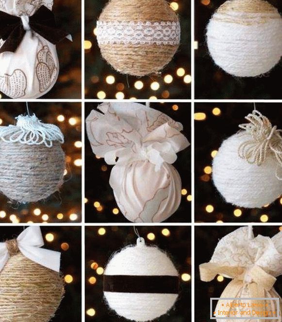 Boules de fil de Noël avec leurs propres mains - idées de photos