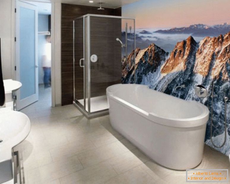 moderne-salle de bains-papier peint-idées