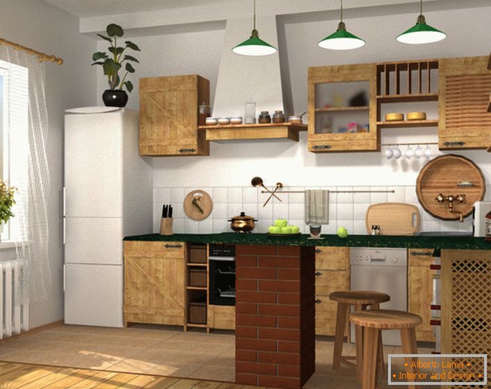 Projet de conception d'une petite cuisine dans un appartement en ville ou une maison privée. 