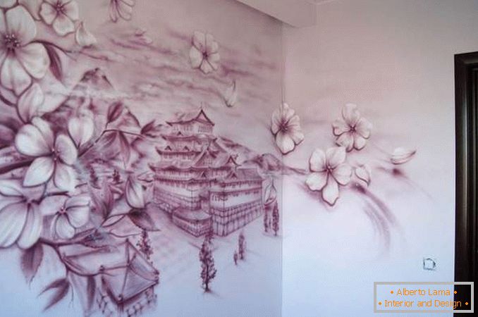 Comment décorer un mur avec peint à la main - idées avec une photo