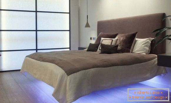 Design de chambre à coucher avec rétroéclairage LED