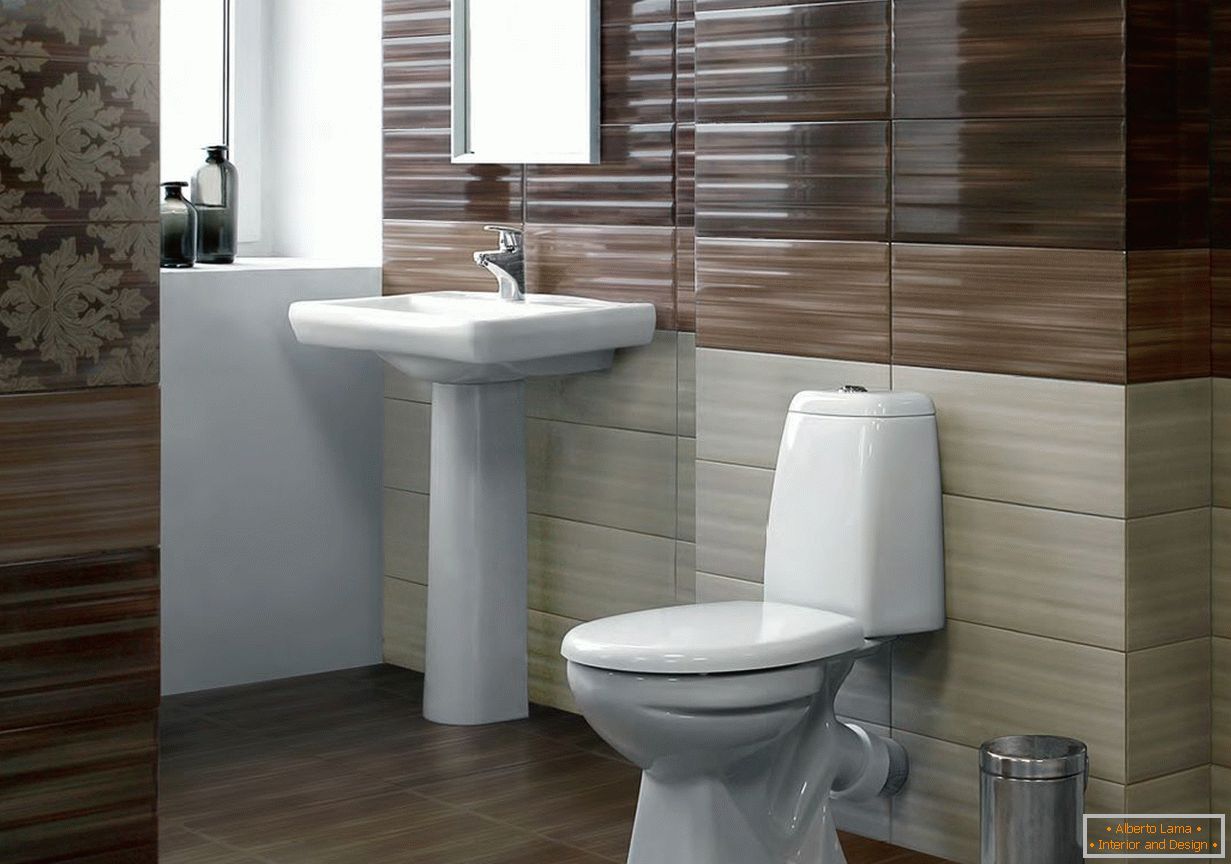 Nuances brunes dans la conception des toilettes avec un évier