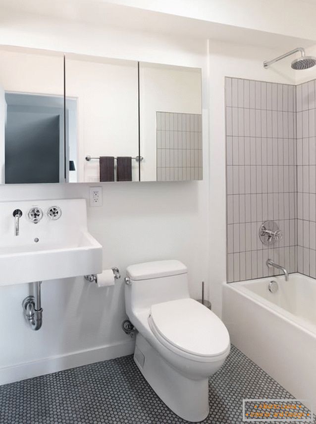 Intérieur de la salle de bain combiné avec les toilettes