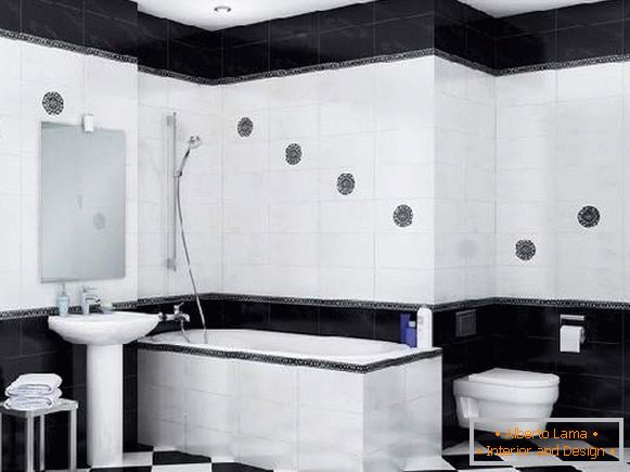 горизонтальная disposition des carreaux dans la salle de bain, photo 10