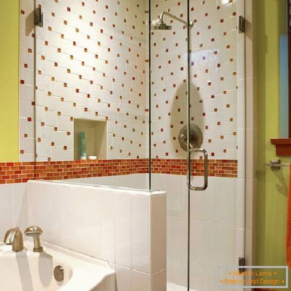 disposition des carreaux dans une salle de bains combinée, photo 22