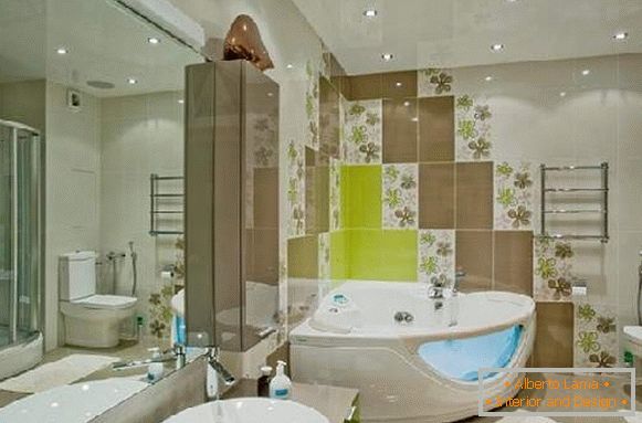 variantes de la disposition des carreaux dans les exemples de salle de bain, photo 4