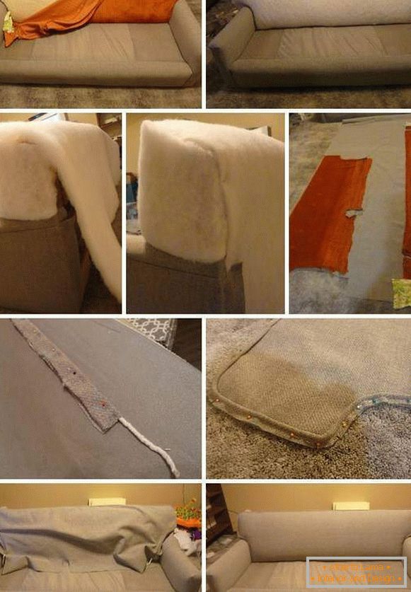 Restauration de meubles rembourrés - idées pour la constriction du canapé