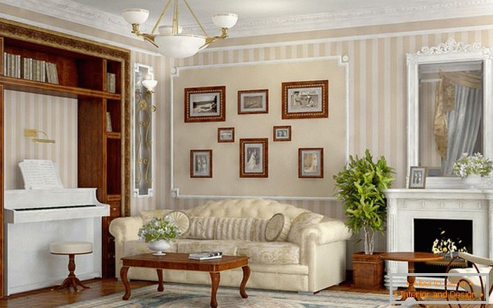 Une chambre spacieuse et lumineuse de style Empire avec des meubles bien choisis.