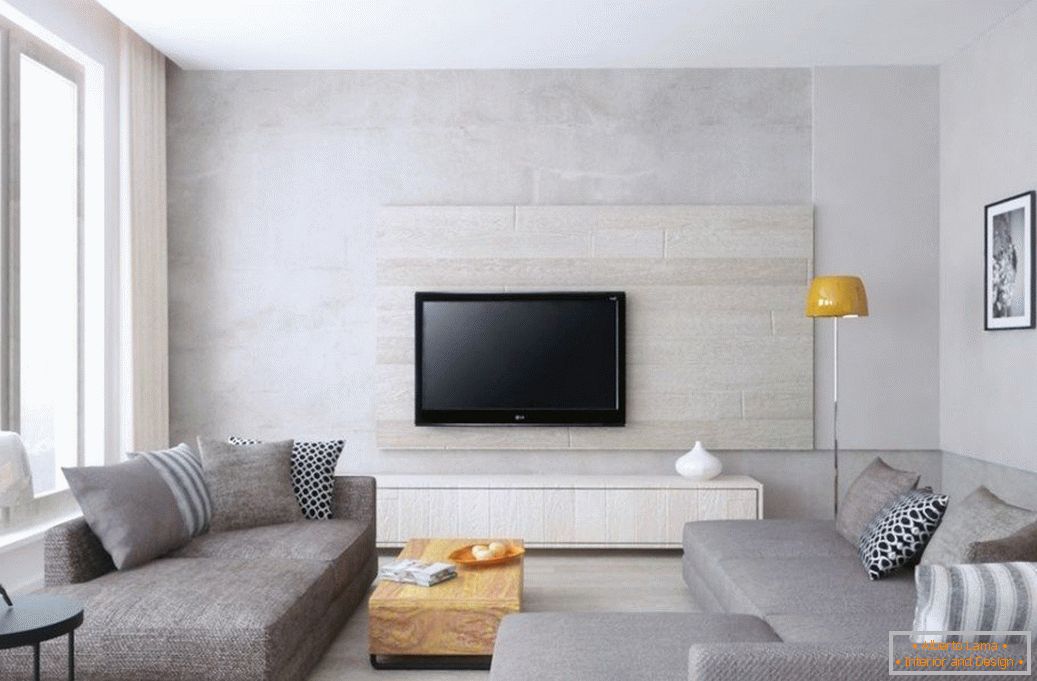 Canapé gris dans un intérieur moderne